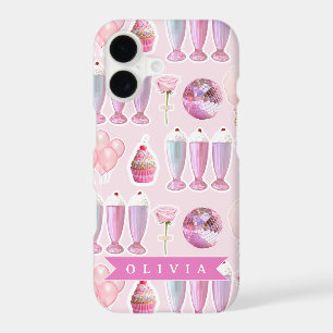 Personalised Pink Retro Milkshake Cute Coquette