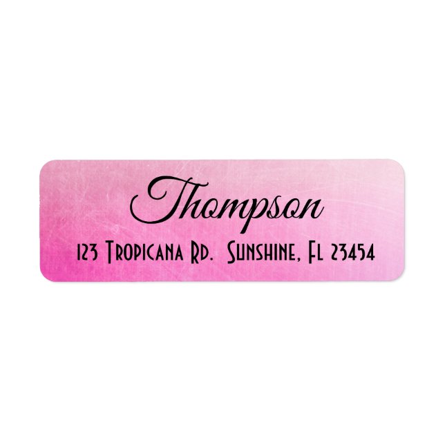 Personalised Pink Return Address Labels (Front)
