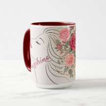 Personalised Pink Rose Floral Hair Woman Elegant 