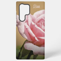 Personalised Pink Rose Flower Samsung Case 