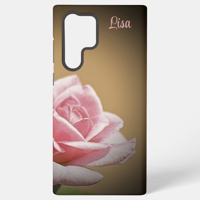 Personalised Pink Rose Flower Samsung Case  (Back)