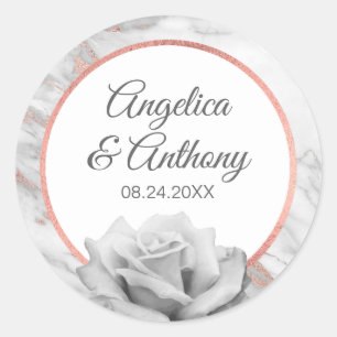 Personalised Pink Rose Gold Foil Wedding Seals