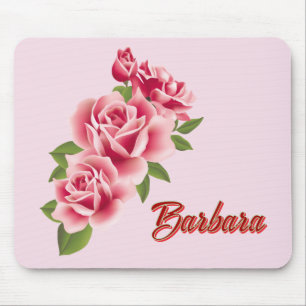 Personalised Pink Rose Mouse Mat