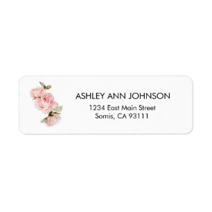 Personalised Pink Rose Return Address Labels