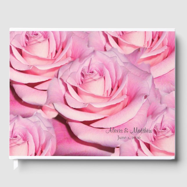 Personalised Pink roses guest book (Front)