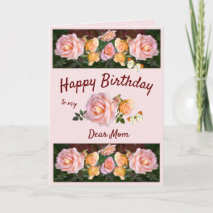 Personalised Pink Roses Mother Birthday Holiday Ca