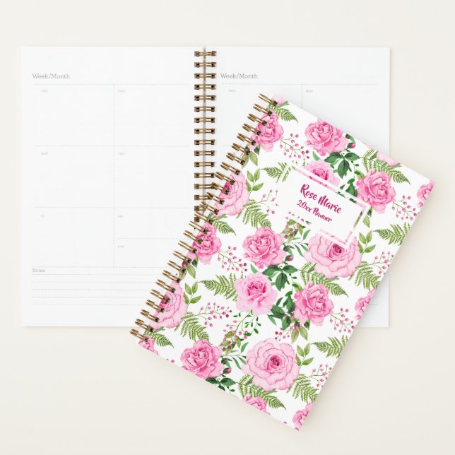 Personalised Pink Roses Planner (Display)