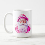 Personalised Pink Santa and Snowman Christmas Coffee Mug<br><div class="desc">Watercolor pink Santa and Snowman grandma or personalised Christmas mug.</div>