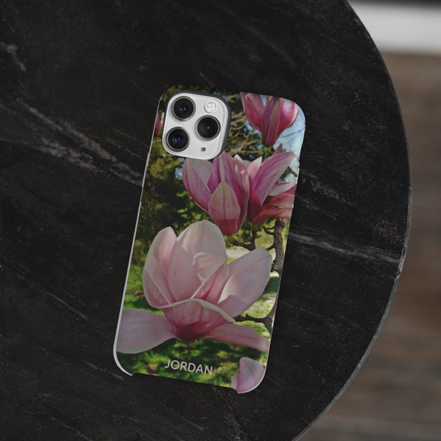 Personalised Pink Saucer Magnolia Blossom Case-Mate iPhone Case (Creator Uploaded)