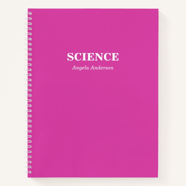 Personalised Pink School Subject Spiral Notebook (Front)