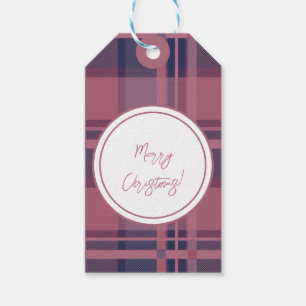 Personalised Pink Scottish Lady Tartan Pattern Gift Tags