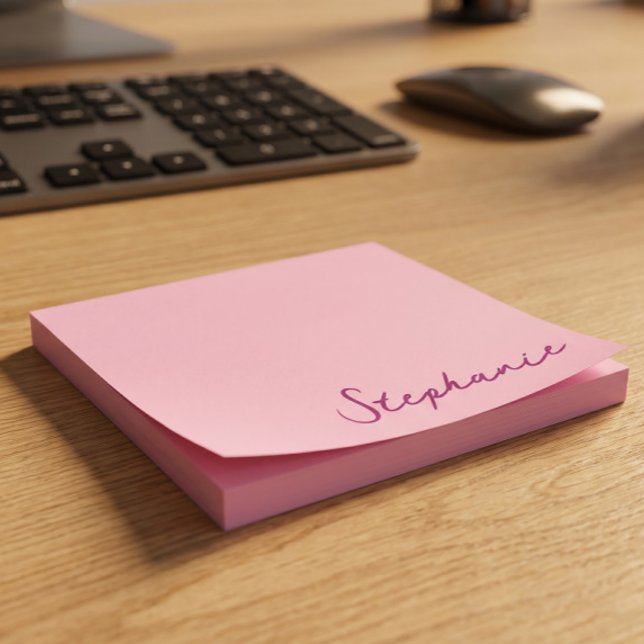 Personalised Pink Script Post it Sticky Notes (Personalized Pink Script Post it Sticky Notes
)