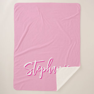 Personalised Pink Sherpa Blanket
