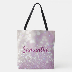 Personalised Pink Sparkled Tote Bag