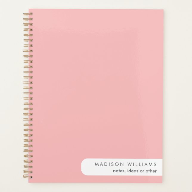 Personalised Pink Spiral Notebook –Custome Planner (Front)