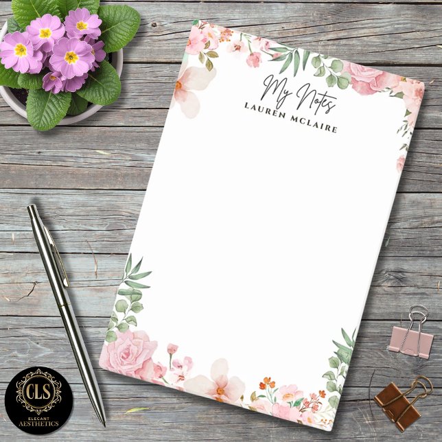 Personalised Pink Spring Flowers  Post-it Notes (Creator Uploaded)