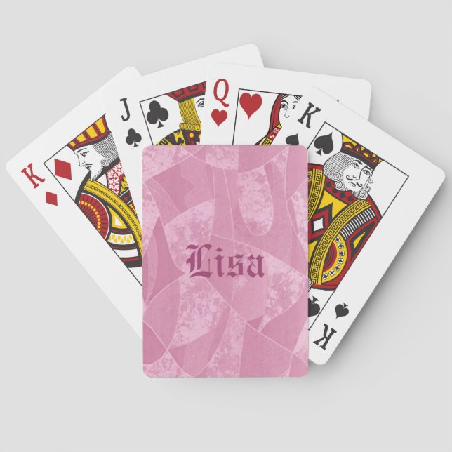 Personalised Pink Stain Glass Playing Cards (Back)