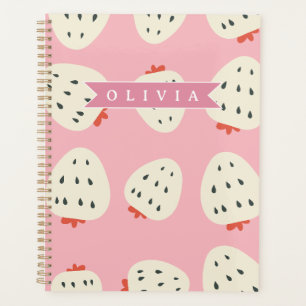 Personalised Pink Strawberry Name Cute Girly Planner