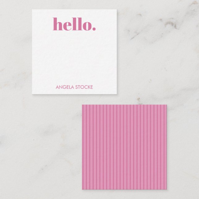 Personalised Pink Stripe Card (Front/Back)