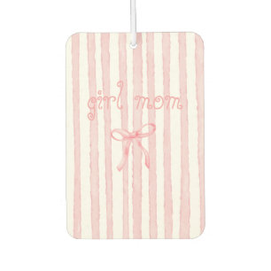 Personalised Pink Stripes Coquette Custom Text Car Air Freshener