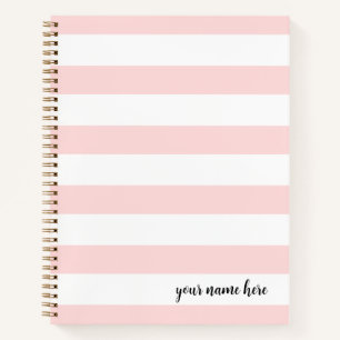 Personalised Pink Stripes Dot Notebook