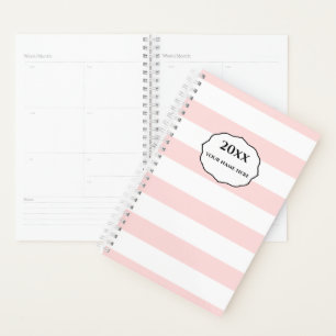 Personalised Pink Stripes Planner Notebook