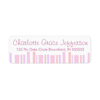 Personalised Pink Stripes Return Address Label