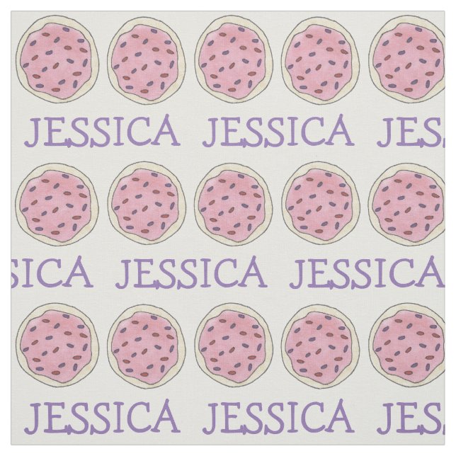 Personalised Pink Sugar Cookie w/ Sprinkles Fabric (Swatch)