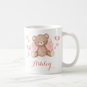 Personalised Pink Teddy Bear Coffee Mug