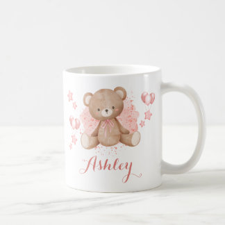 Personalised Pink Teddy Bear Coffee Mug
