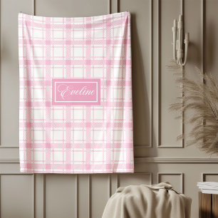 Personalised Pink Throw Chic Pastel Aesthetic Fleece Blanket