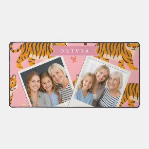 Personalised Pink Tiger Chic Edgy Fun Aesthetic Desk Mat