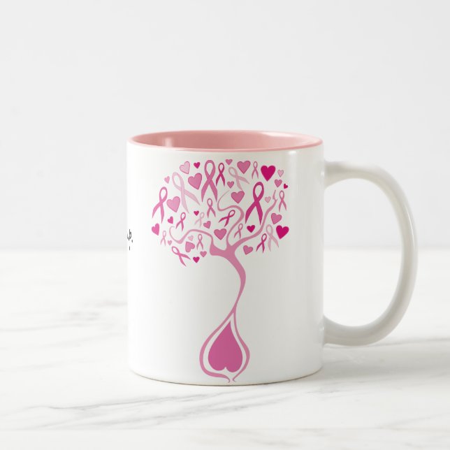 Personalised Pink Tree of Life Breast Cancer Mug (Right)