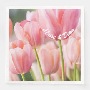 Personalised Pink Tulip Napkins