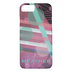 Personalised/Pink & Turquoise/Abstract Design iPhone 8/7 Case