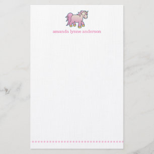 Personalised Pink Unicorn Kids Stationery