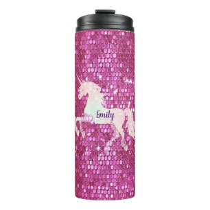 Personalised Pink Unicorn Thermal Tumbler 