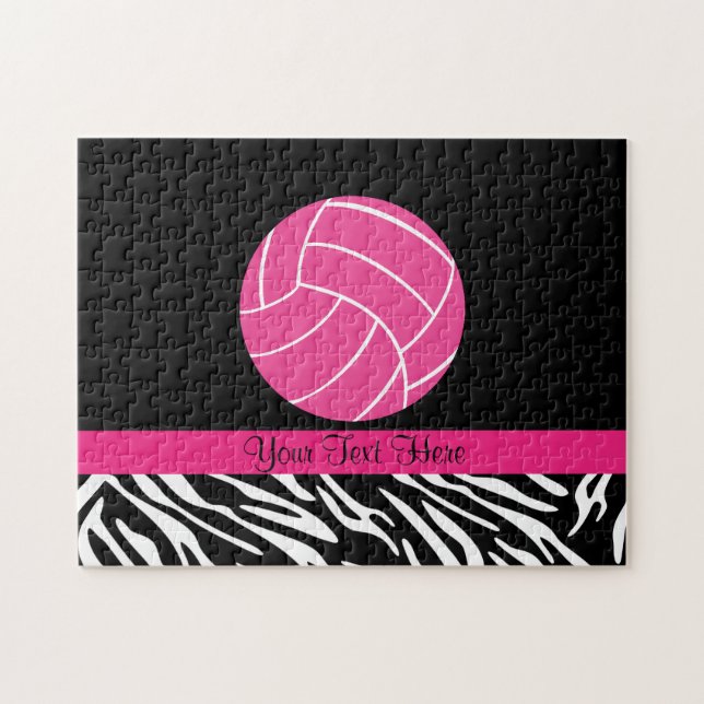 Personalised Pink Volleyball Puzzle (Horizontal)