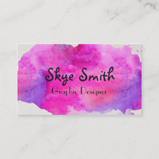 Personalised Pink Watercolor Business Card