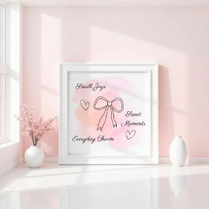 Personalised Pink watercolor Coquette Wall Art