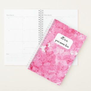 Personalised Pink Watercolor Planner
