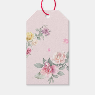 Personalised Pink Watercolor Rose Floral Gift Tags