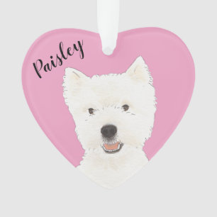 Personalised Pink Westie West Highland Terrier Ornament