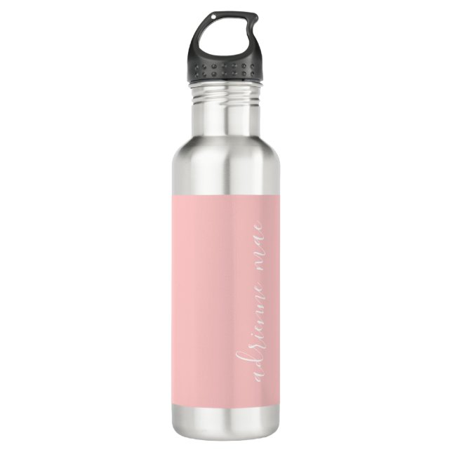 Personalised Pink & White 710 Ml Water Bottle (Front)