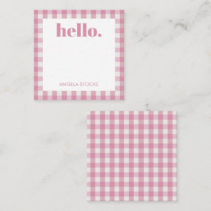 Personalised Pink White Gingham Card