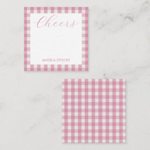 Personalised Pink White Gingham Card