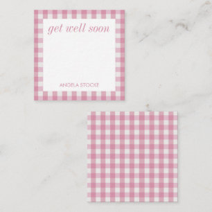 Personalised Pink White Gingham Card