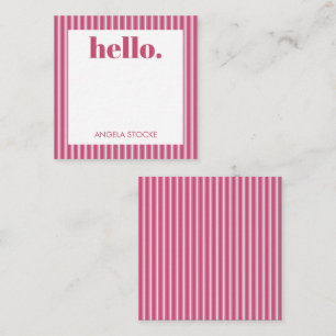 Personalised Pink White Stripe Card