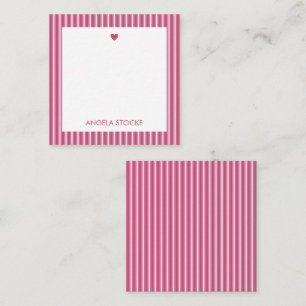 Personalised Pink White Stripe Card