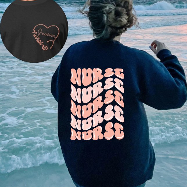 Personalised Pink y2k Nurse  Sweatshirt (Creator Uploaded)